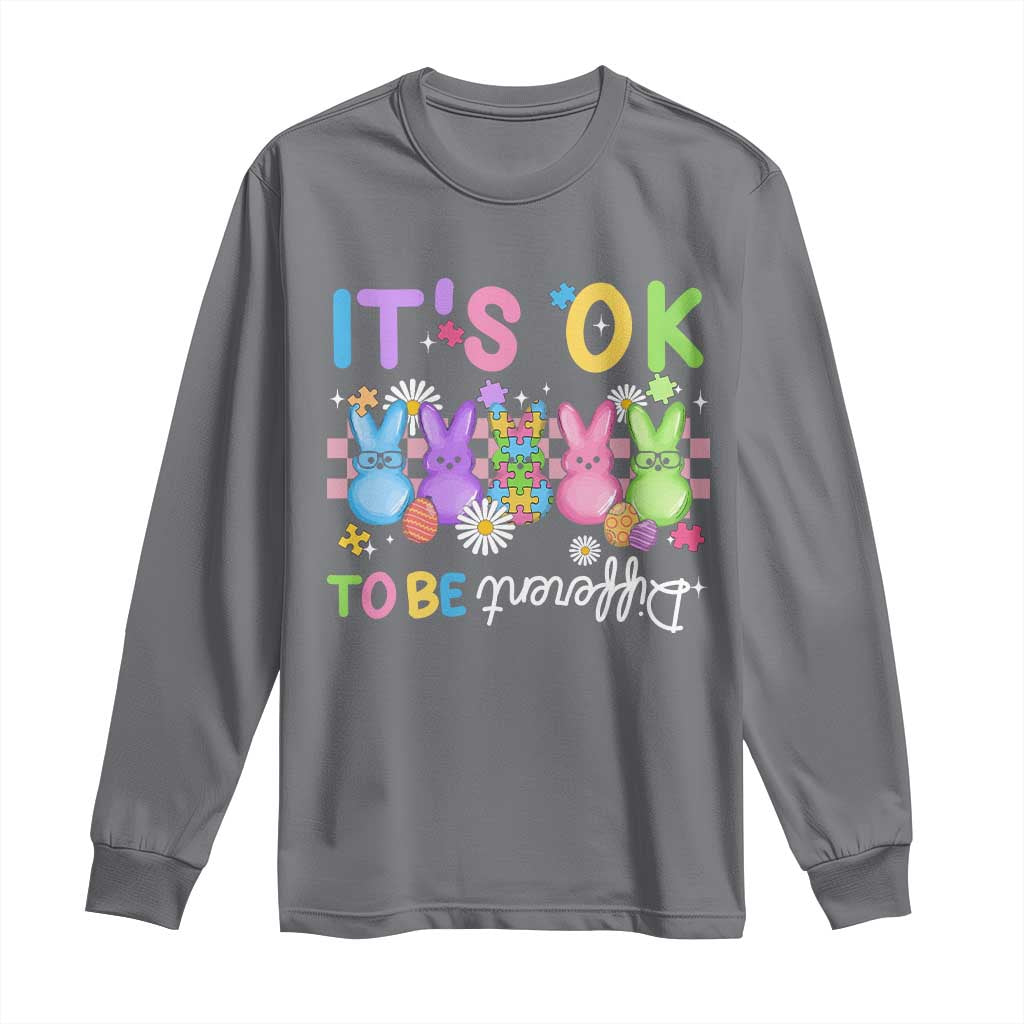 It’s Okay To Be Different Long Sleeve Shirt Bunny Puzzle Autism Support Easter