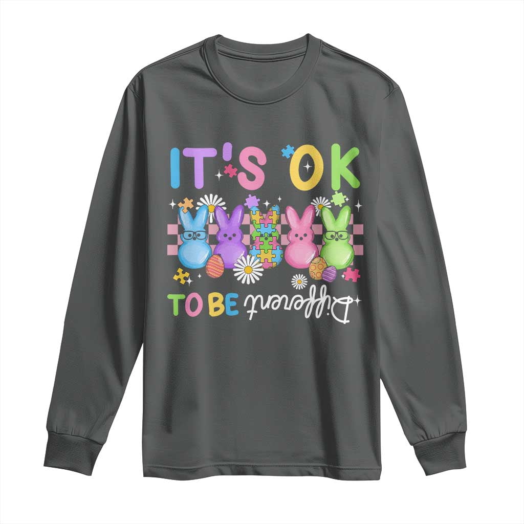 It’s Okay To Be Different Long Sleeve Shirt Bunny Puzzle Autism Support Easter