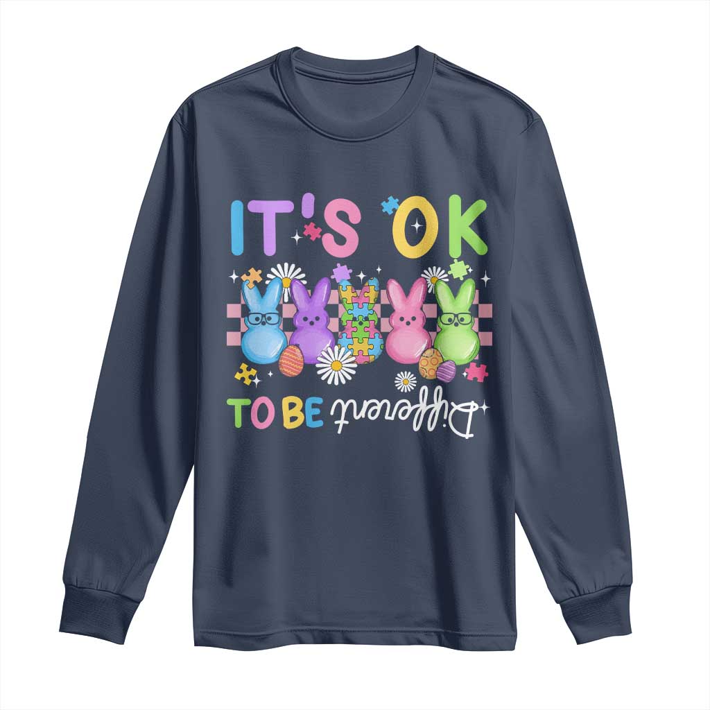 It’s Okay To Be Different Long Sleeve Shirt Bunny Puzzle Autism Support Easter
