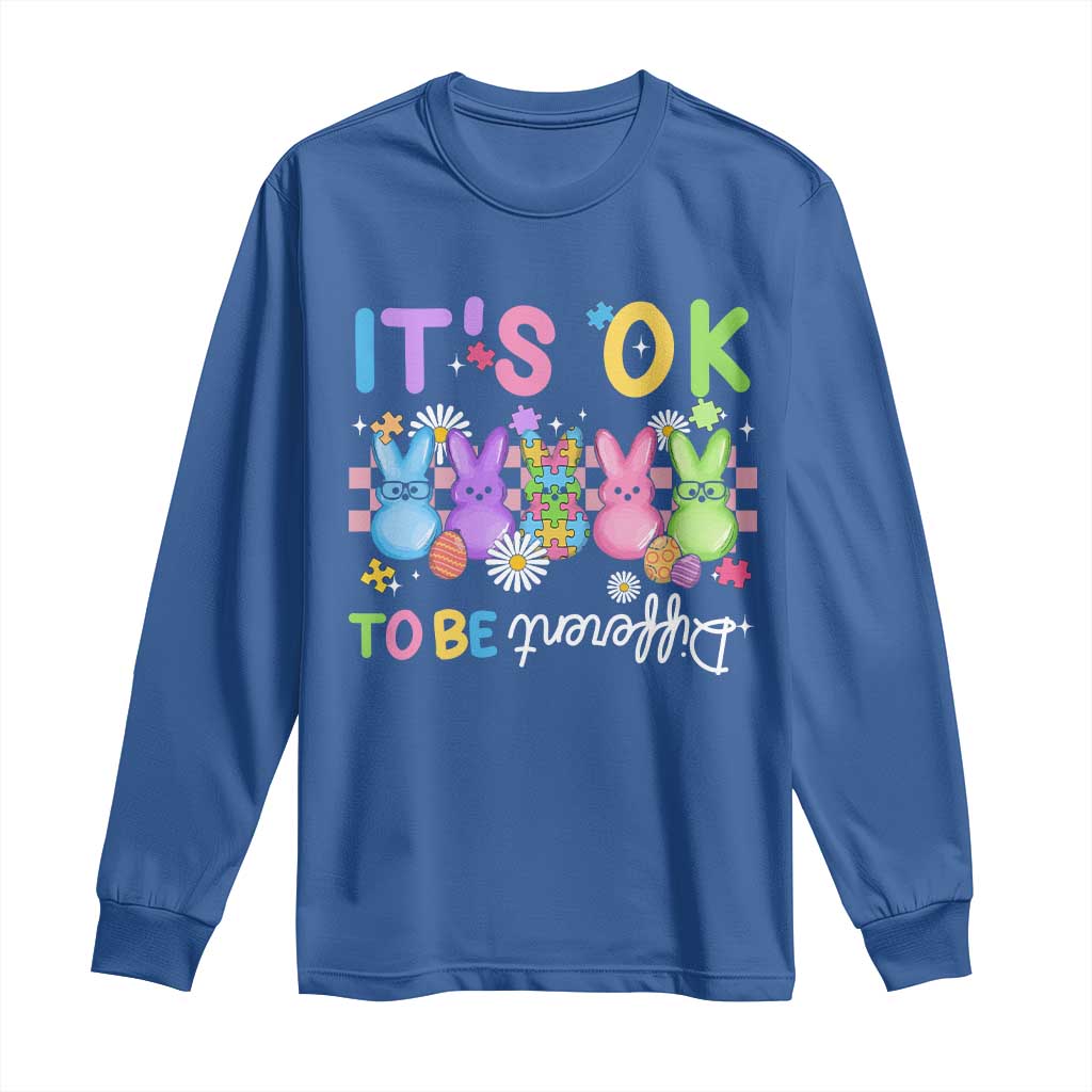 It’s Okay To Be Different Long Sleeve Shirt Bunny Puzzle Autism Support Easter