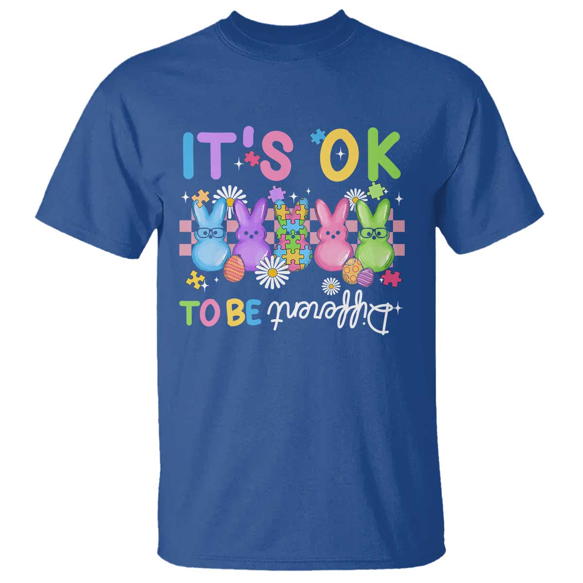 It’s Okay To Be Different T Shirt Bunny Puzzle Autism Support Easter