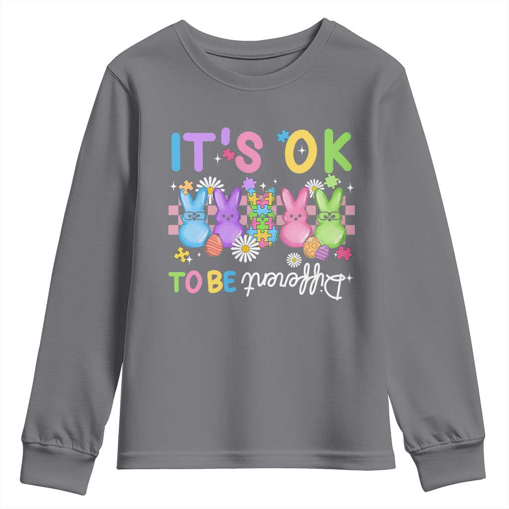 It’s Okay To Be Different Youth Sweatshirt Bunny Puzzle Autism Support Easter