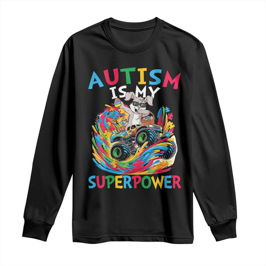 Autism Support Easter Long Sleeve Shirt Dabbing Bunny Monster Truck Lovers
