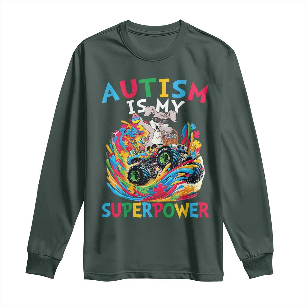 Autism Support Easter Long Sleeve Shirt Dabbing Bunny Monster Truck Lovers