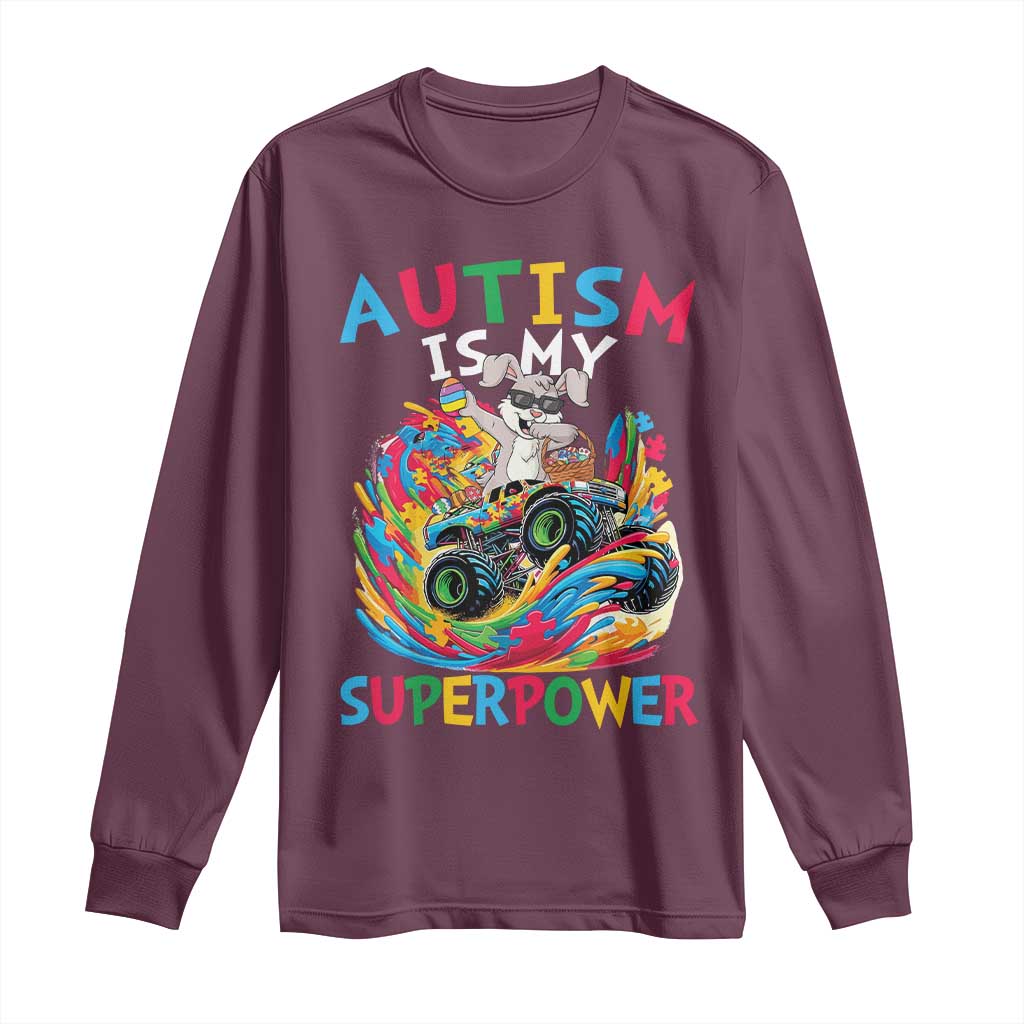Autism Support Easter Long Sleeve Shirt Dabbing Bunny Monster Truck Lovers