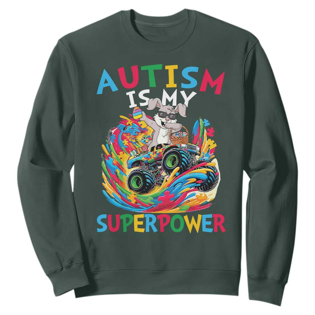 Autism Support Easter Sweatshirt Dabbing Bunny Monster Truck Lovers
