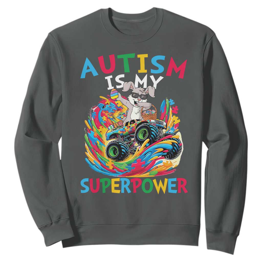 Autism Support Easter Sweatshirt Dabbing Bunny Monster Truck Lovers