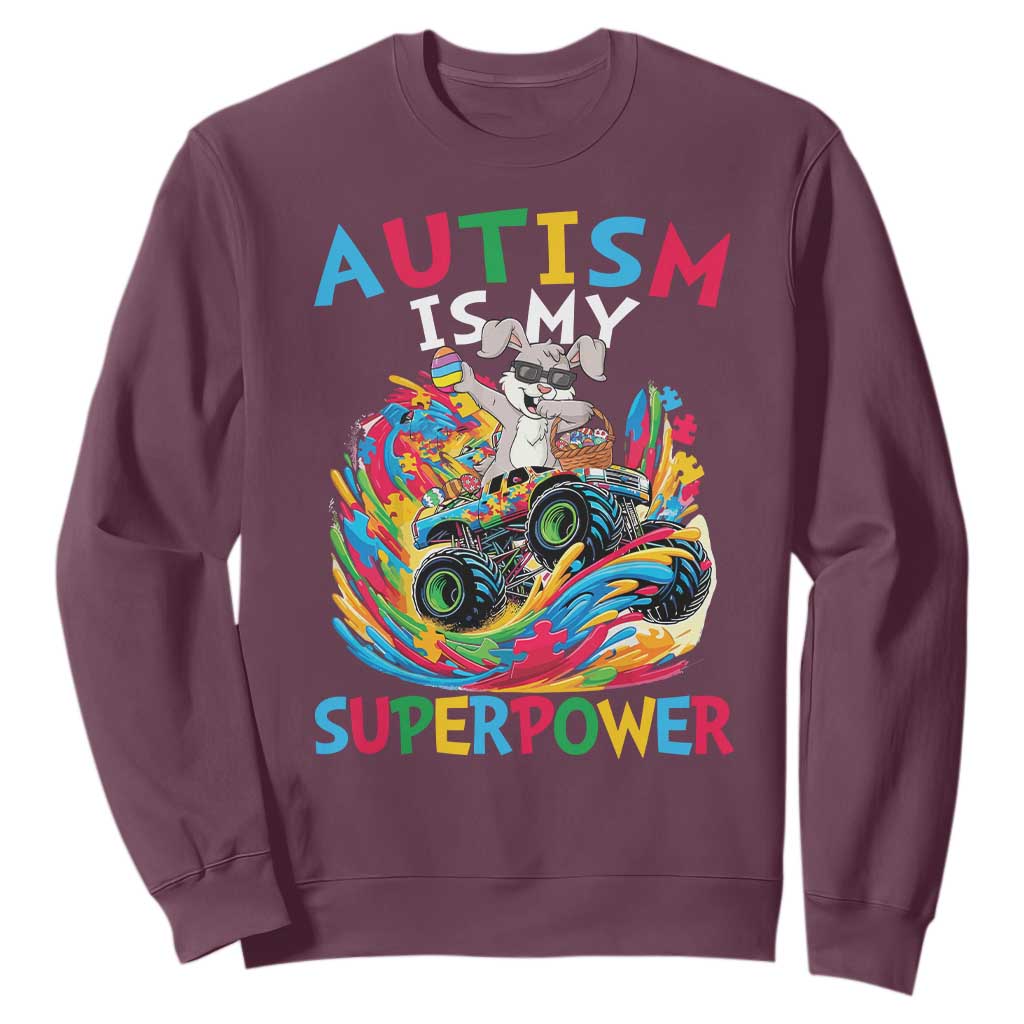 Autism Support Easter Sweatshirt Dabbing Bunny Monster Truck Lovers