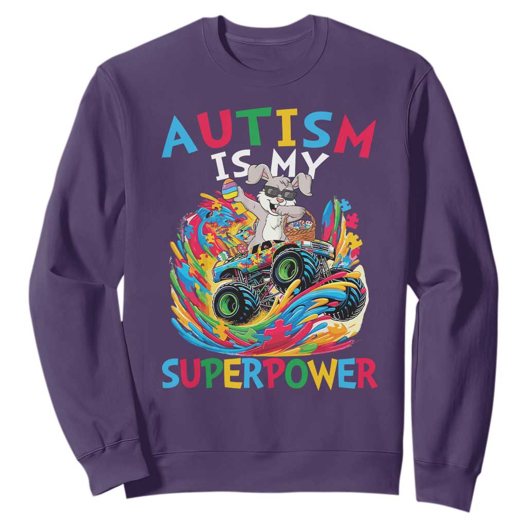 Autism Support Easter Sweatshirt Dabbing Bunny Monster Truck Lovers