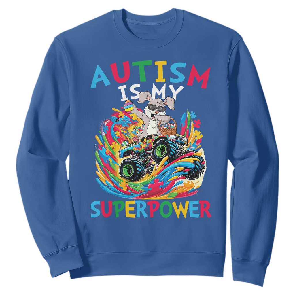Autism Support Easter Sweatshirt Dabbing Bunny Monster Truck Lovers