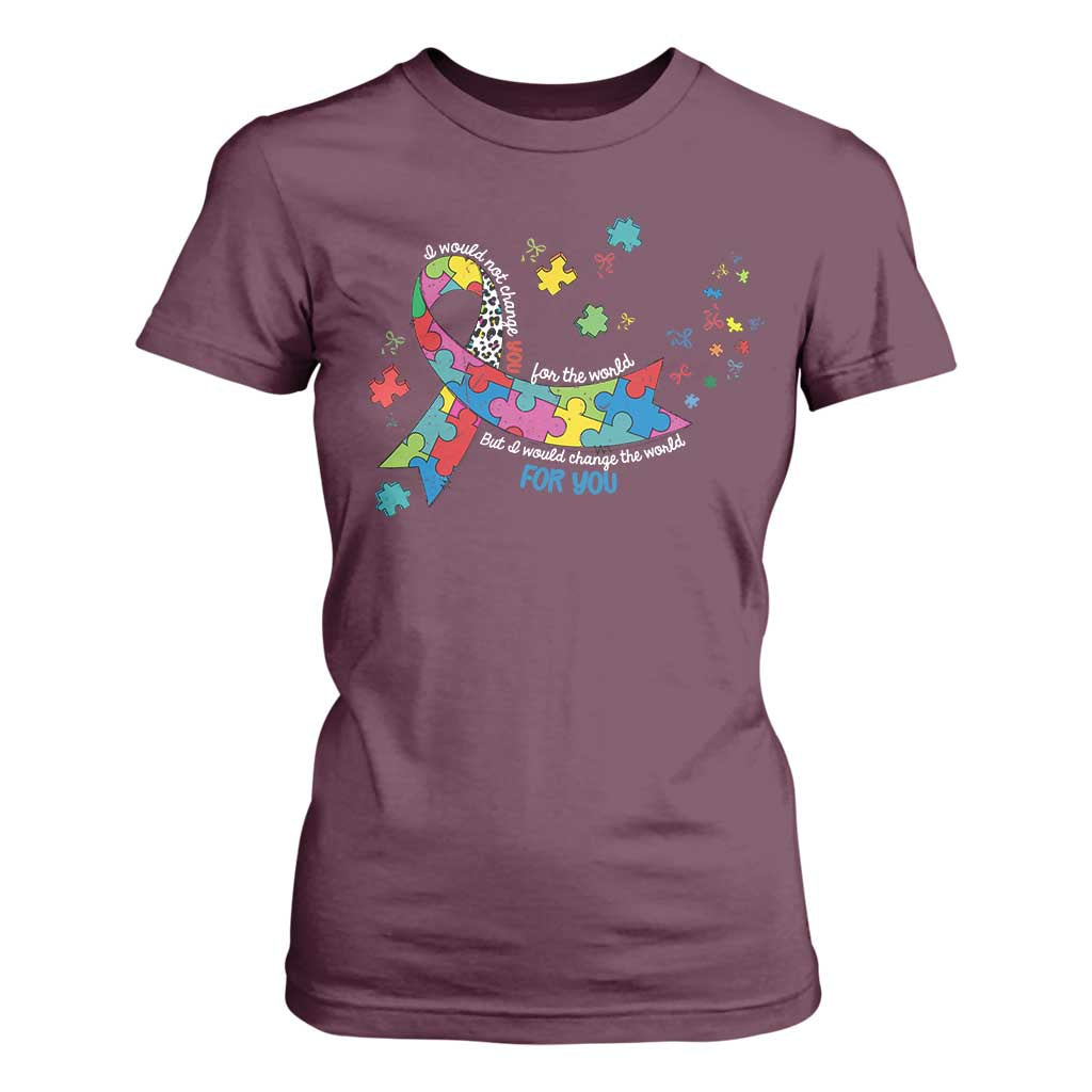 Autism Support Coquette Bow T Shirt For Women Special Education Teacher