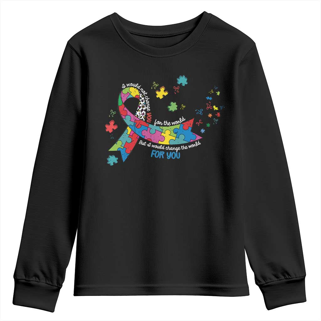 Autism Support Coquette Bow Youth Sweatshirt Special Education Teacher