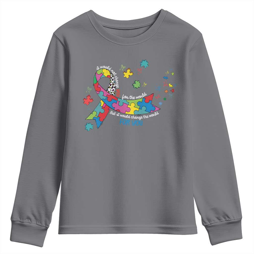 Autism Support Coquette Bow Youth Sweatshirt Special Education Teacher