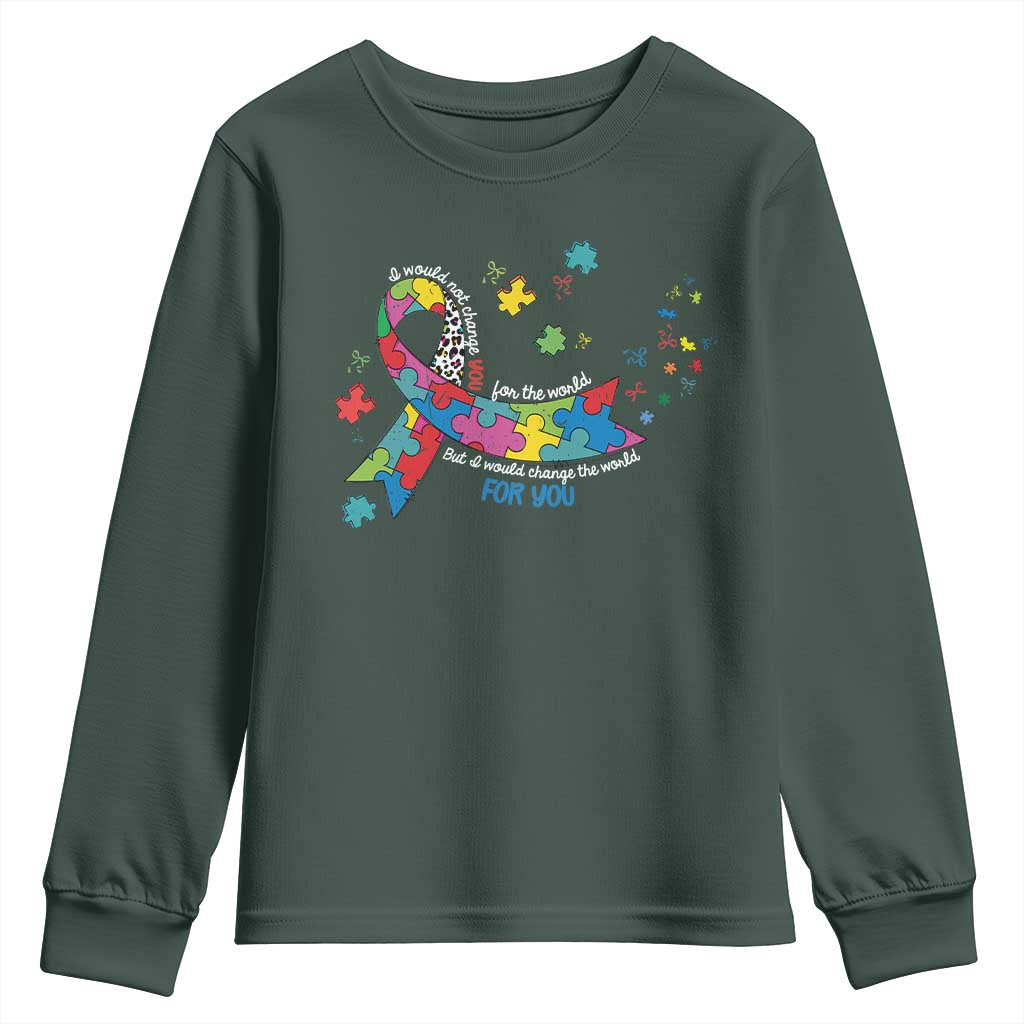 Autism Support Coquette Bow Youth Sweatshirt Special Education Teacher
