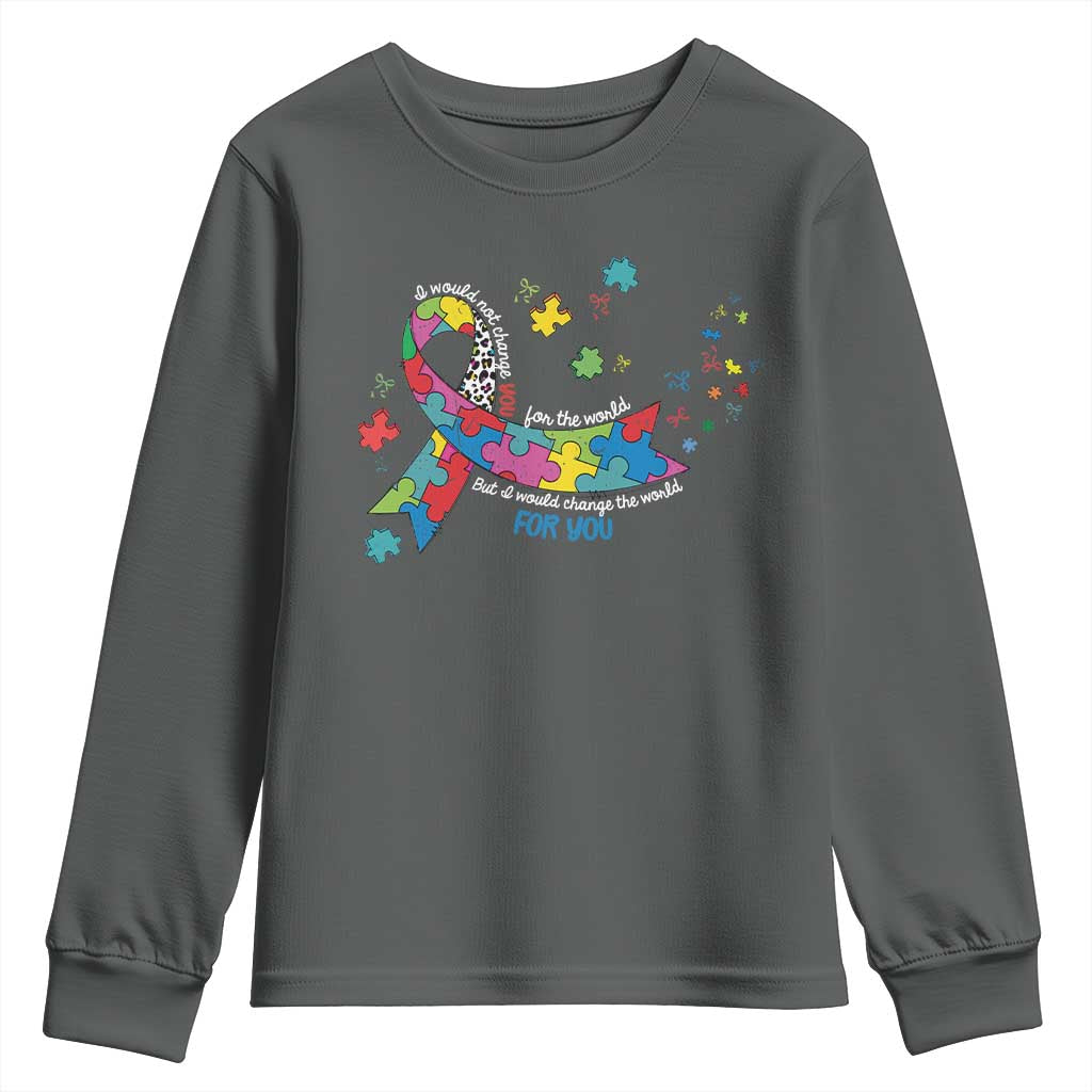 Autism Support Coquette Bow Youth Sweatshirt Special Education Teacher