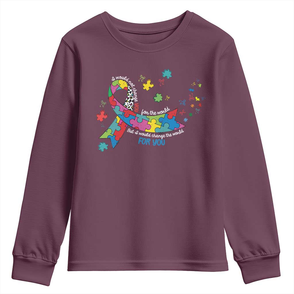 Autism Support Coquette Bow Youth Sweatshirt Special Education Teacher