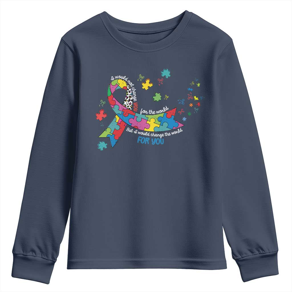 Autism Support Coquette Bow Youth Sweatshirt Special Education Teacher