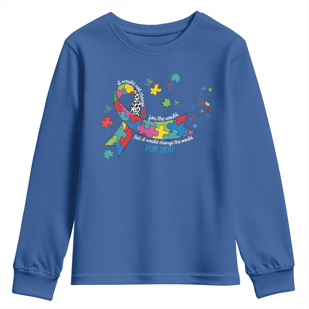 Autism Support Coquette Bow Youth Sweatshirt Special Education Teacher
