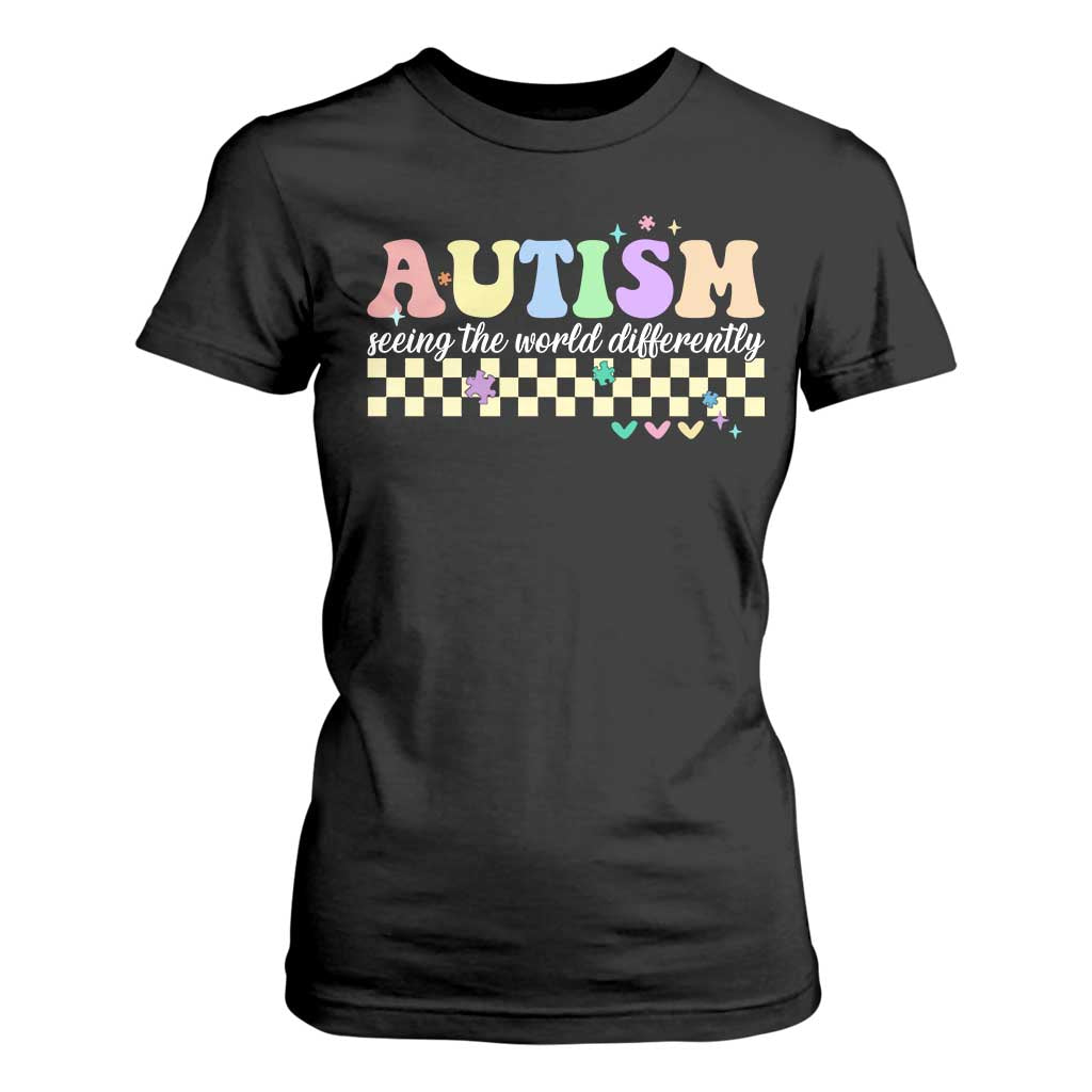 Autism Acceptance Month T Shirt For Women Seeing the World Differently