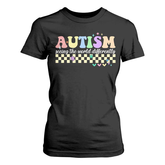 Autism Acceptance Month T Shirt For Women Seeing the World Differently