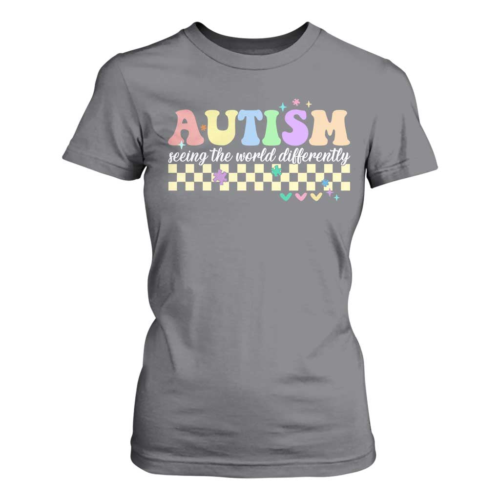 Autism Acceptance Month T Shirt For Women Seeing the World Differently