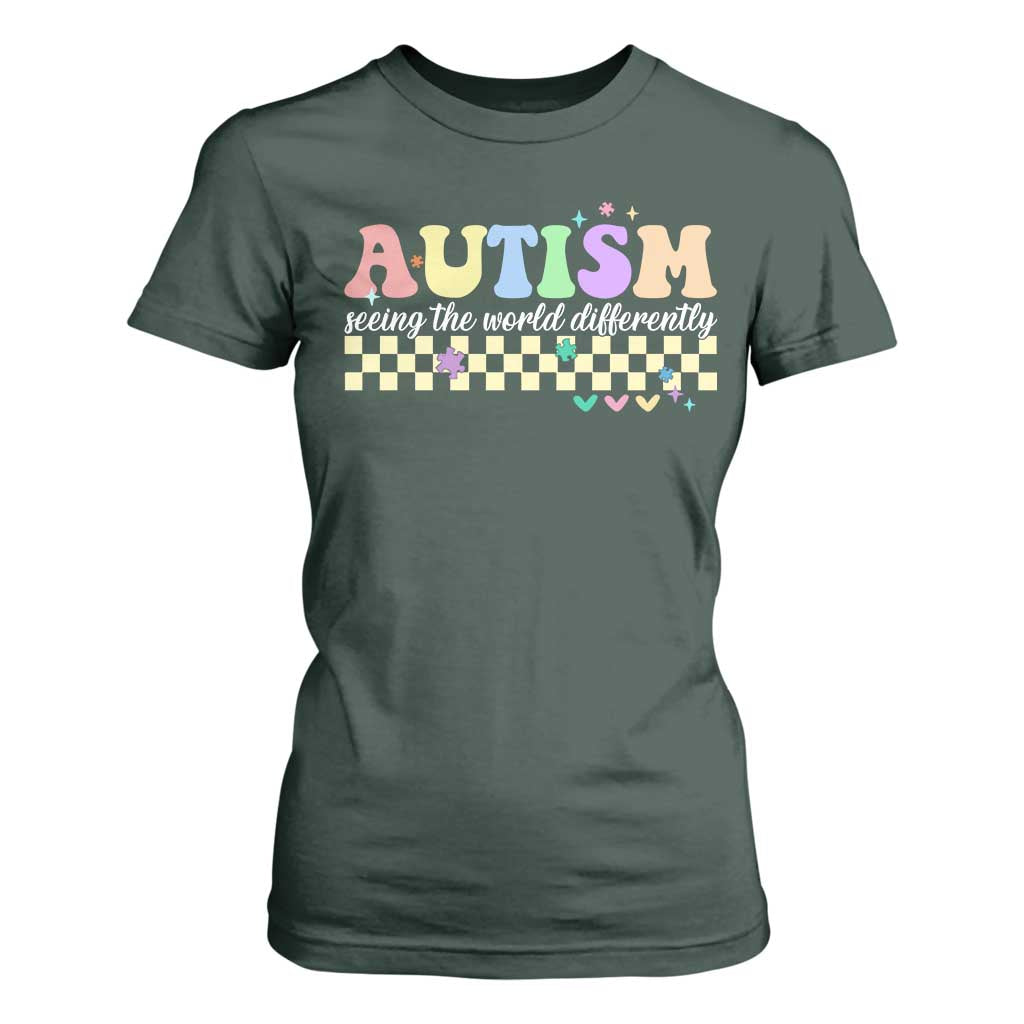 Autism Acceptance Month T Shirt For Women Seeing the World Differently