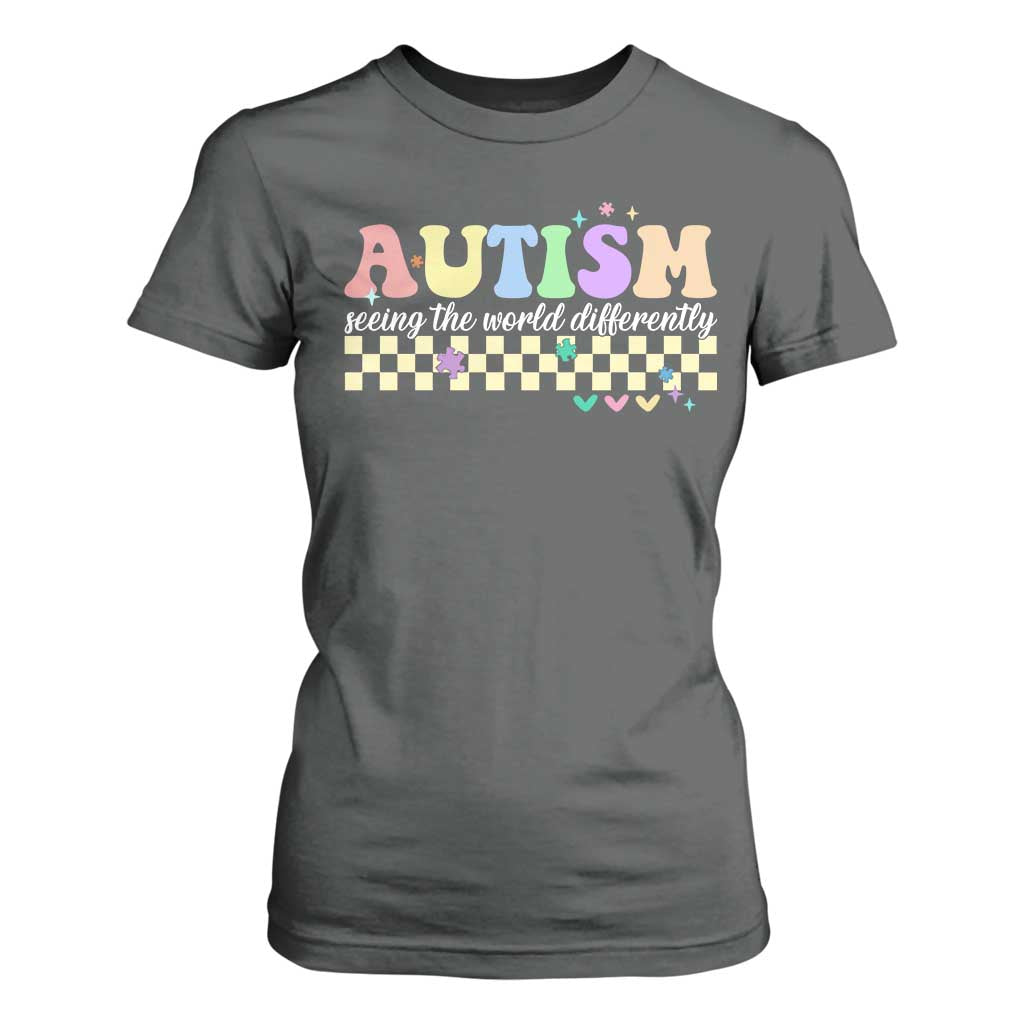 Autism Acceptance Month T Shirt For Women Seeing the World Differently