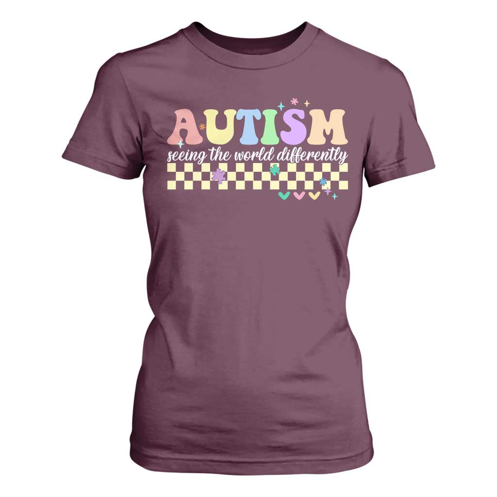 Autism Acceptance Month T Shirt For Women Seeing the World Differently