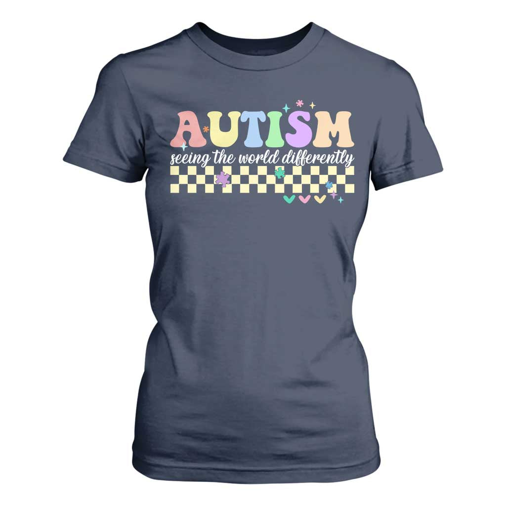 Autism Acceptance Month T Shirt For Women Seeing the World Differently