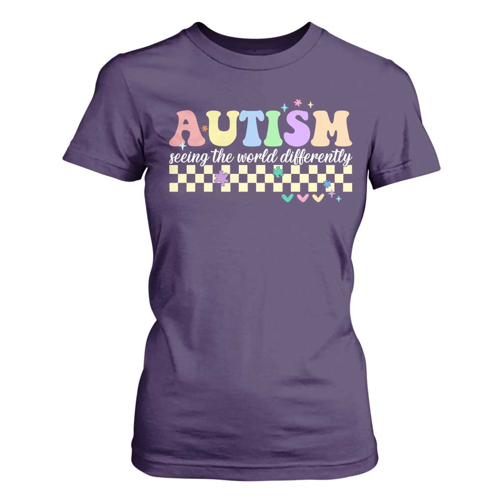 Autism Acceptance Month T Shirt For Women Seeing the World Differently