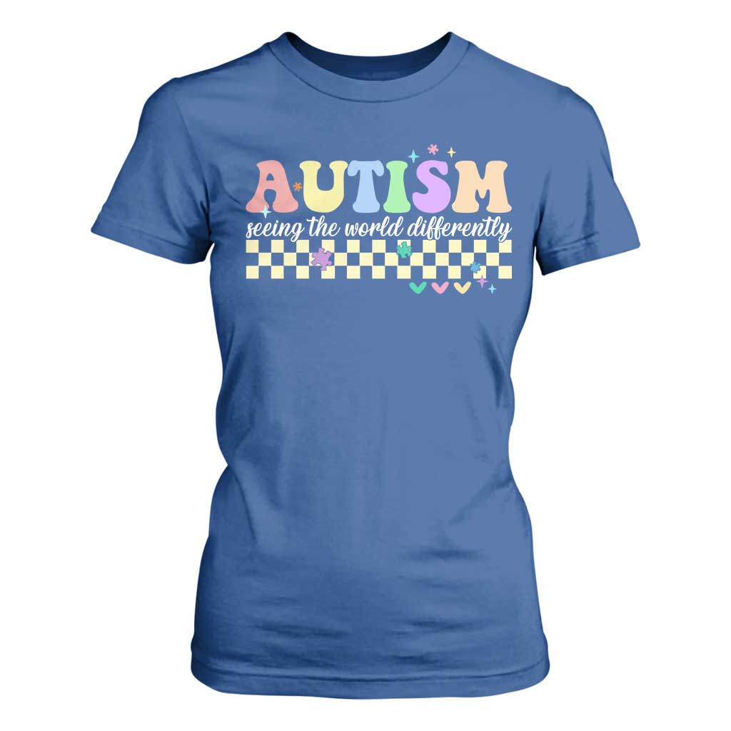 Autism Acceptance Month T Shirt For Women Seeing the World Differently