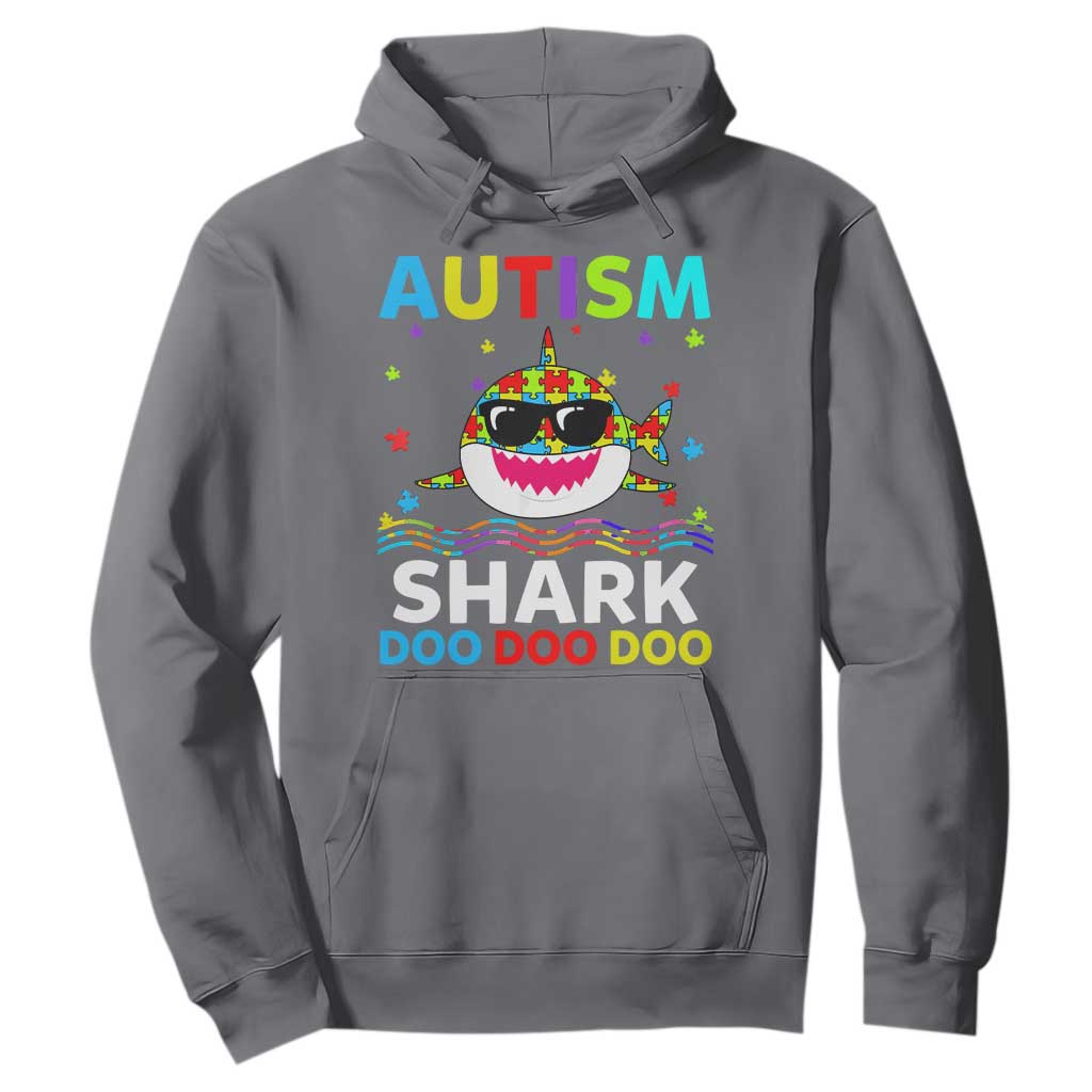 Funny Autism Shark Hoodie Puzzle Piece Autistic Mom Dad Sped Teacher