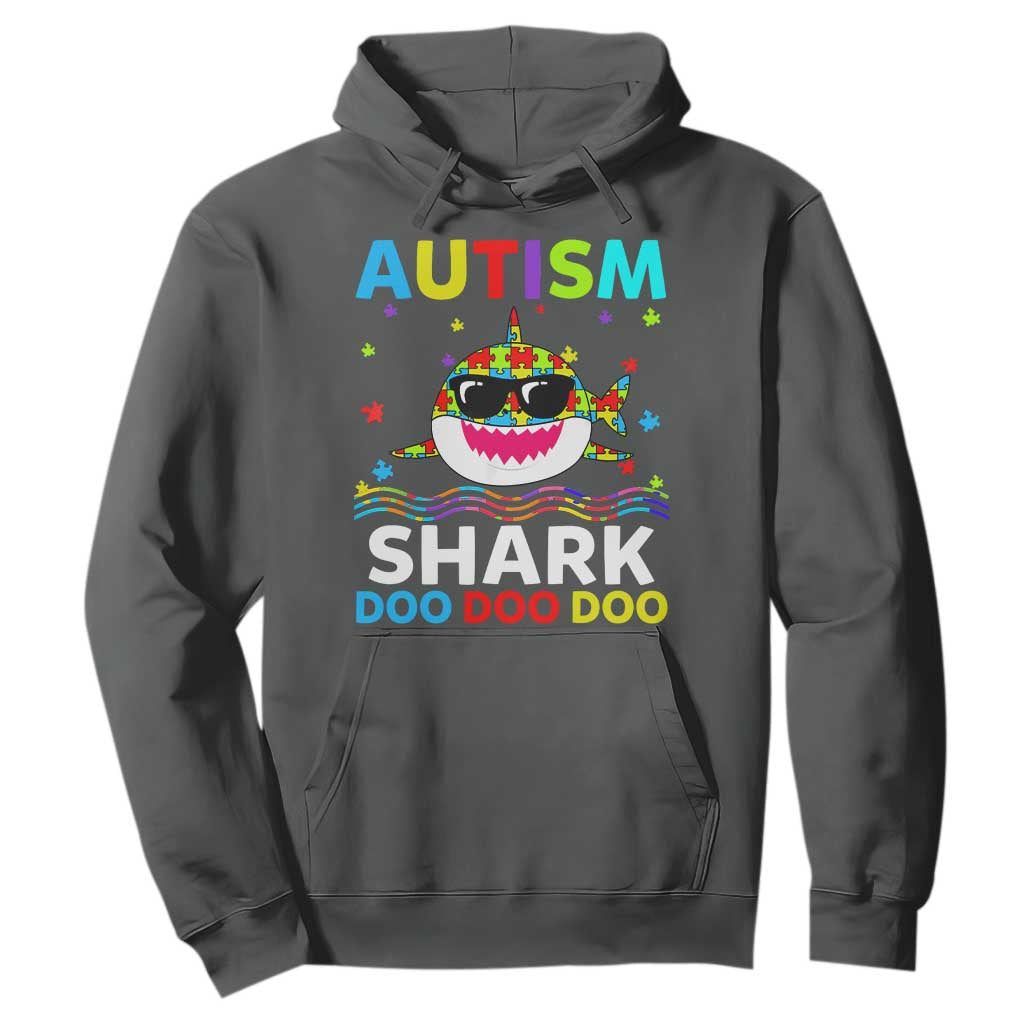 Funny Autism Shark Hoodie Puzzle Piece Autistic Mom Dad Sped Teacher
