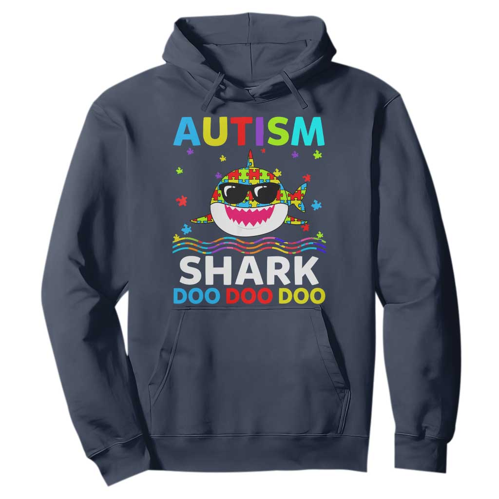 Funny Autism Shark Hoodie Puzzle Piece Autistic Mom Dad Sped Teacher
