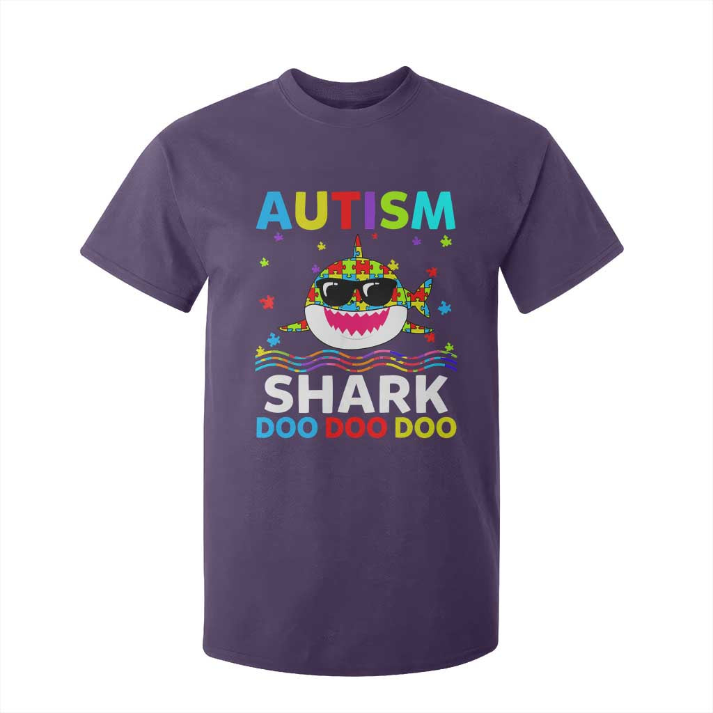 Funny Autism Shark T Shirt For Kid Puzzle Piece Autistic Mom Dad Sped Teacher