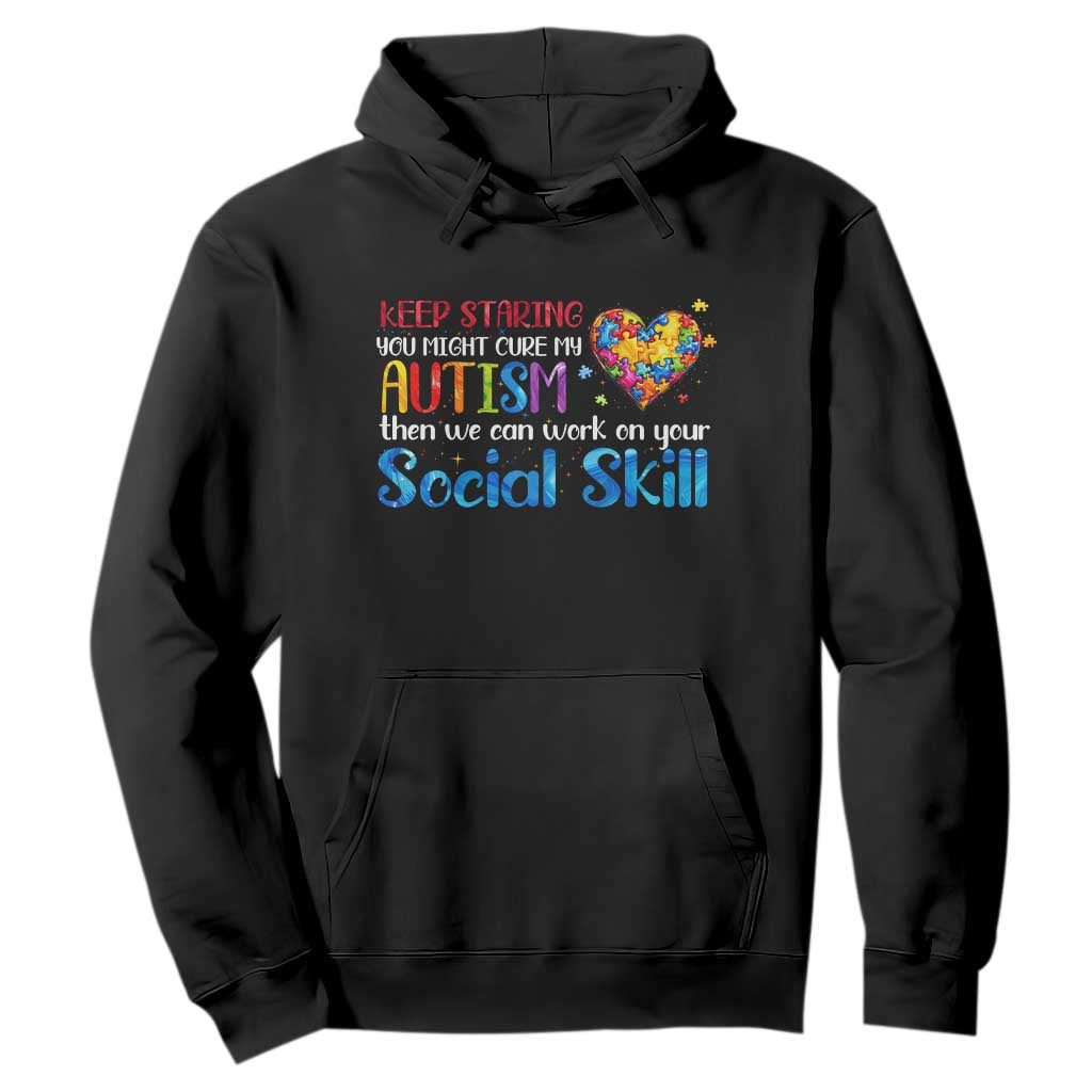Autism Support Hoodie Keep Staring You Might Cure My Autism Heart Puzzle
