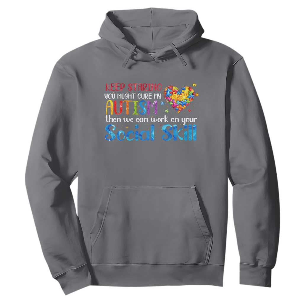 Autism Support Hoodie Keep Staring You Might Cure My Autism Heart Puzzle