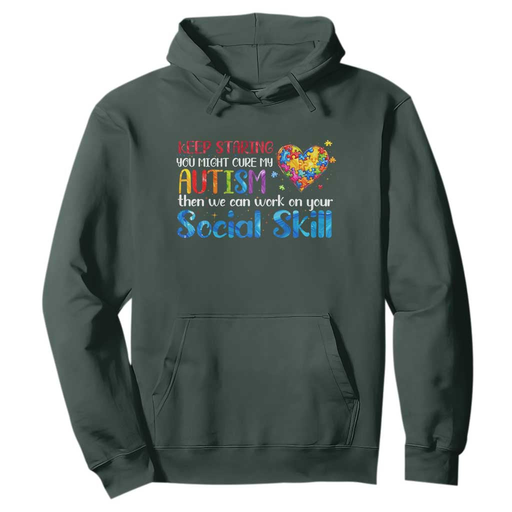 Autism Support Hoodie Keep Staring You Might Cure My Autism Heart Puzzle