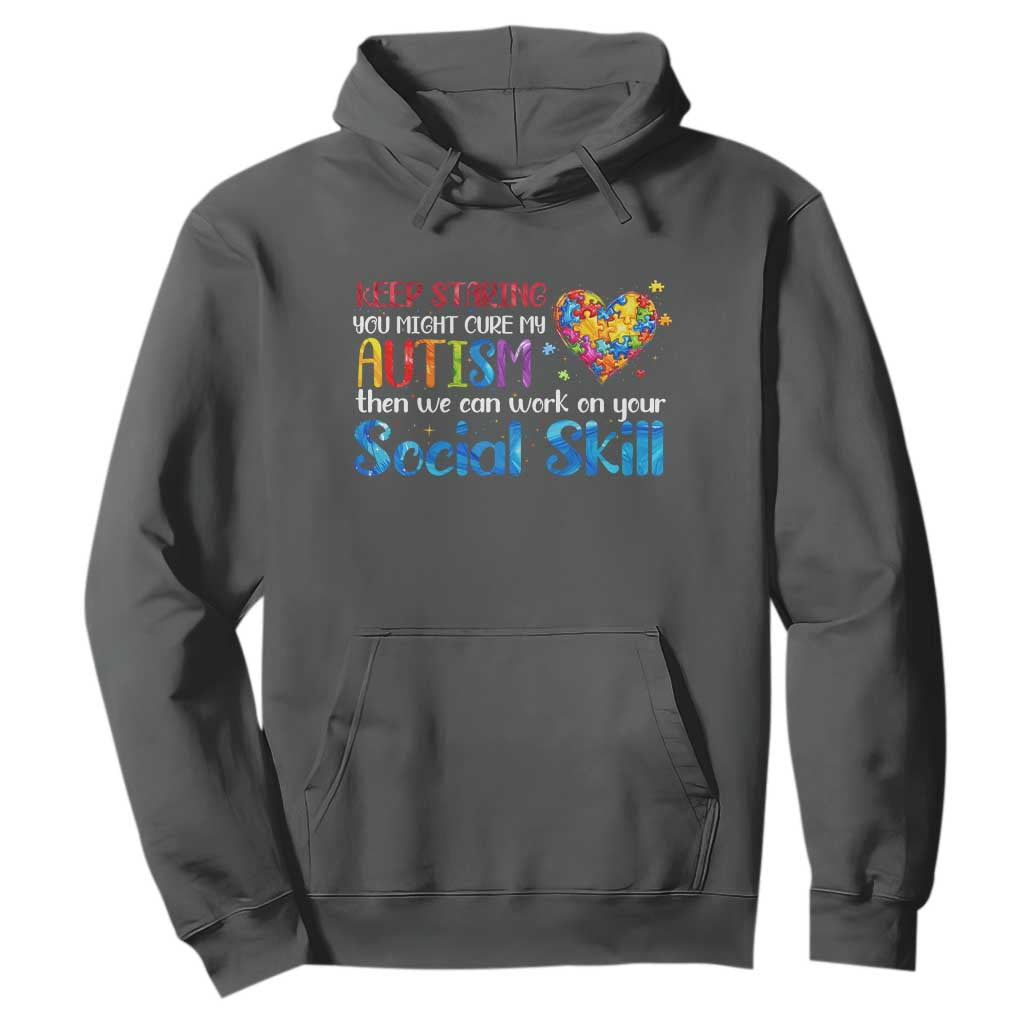 Autism Support Hoodie Keep Staring You Might Cure My Autism Heart Puzzle