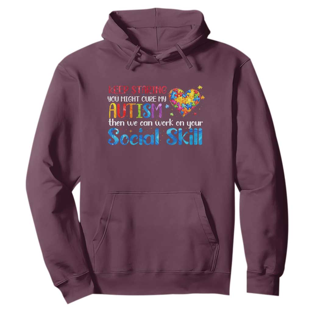 Autism Support Hoodie Keep Staring You Might Cure My Autism Heart Puzzle