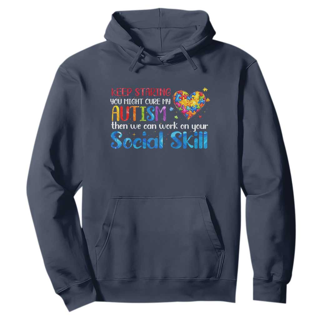 Autism Support Hoodie Keep Staring You Might Cure My Autism Heart Puzzle