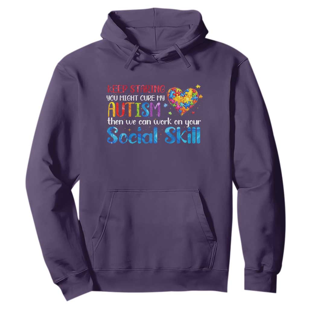 Autism Support Hoodie Keep Staring You Might Cure My Autism Heart Puzzle