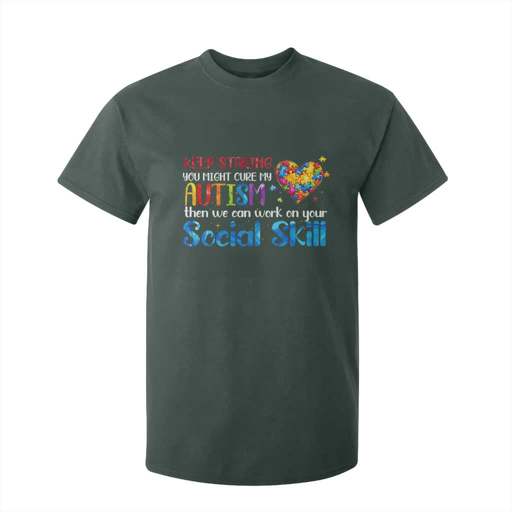 Autism Support T Shirt For Kid Keep Staring You Might Cure My Autism Heart Puzzle