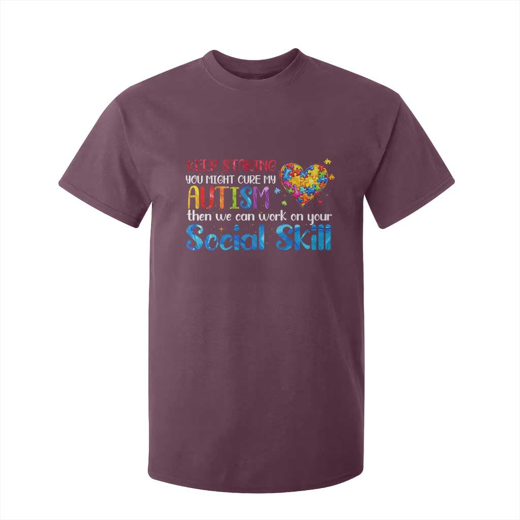 Autism Support T Shirt For Kid Keep Staring You Might Cure My Autism Heart Puzzle