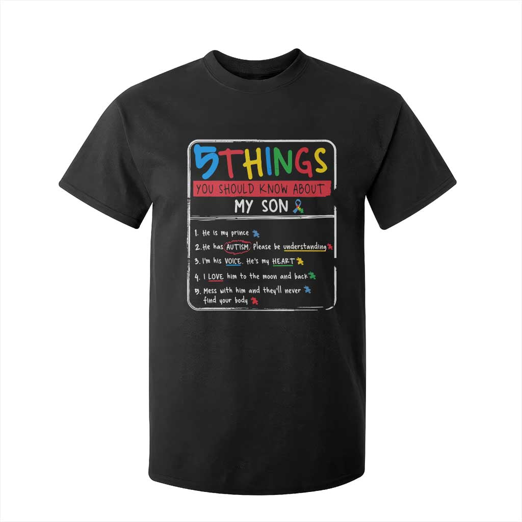 Autistic Son Autism Support T Shirt For Kid Autistic Mom Dad Family