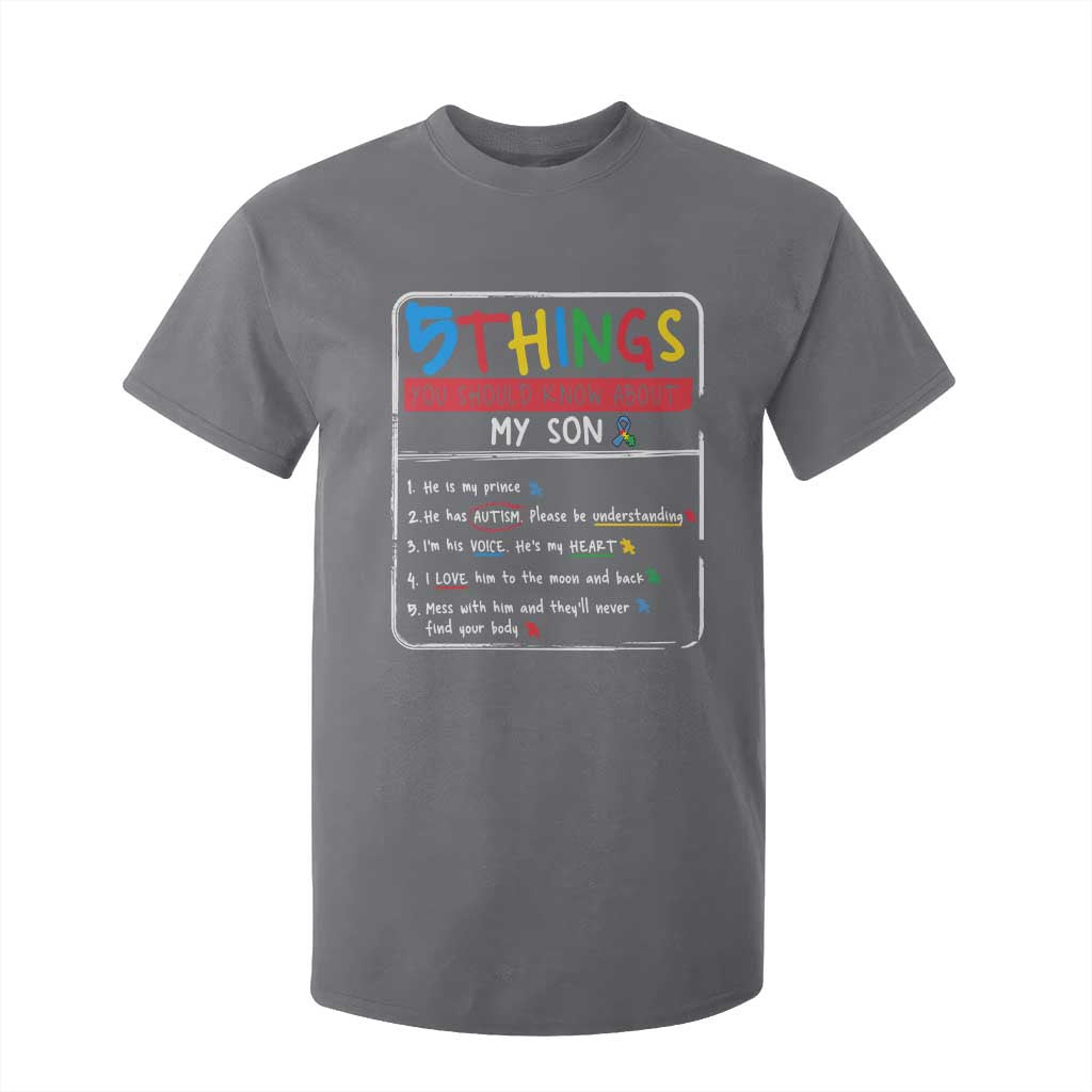 Autistic Son Autism Support T Shirt For Kid Autistic Mom Dad Family