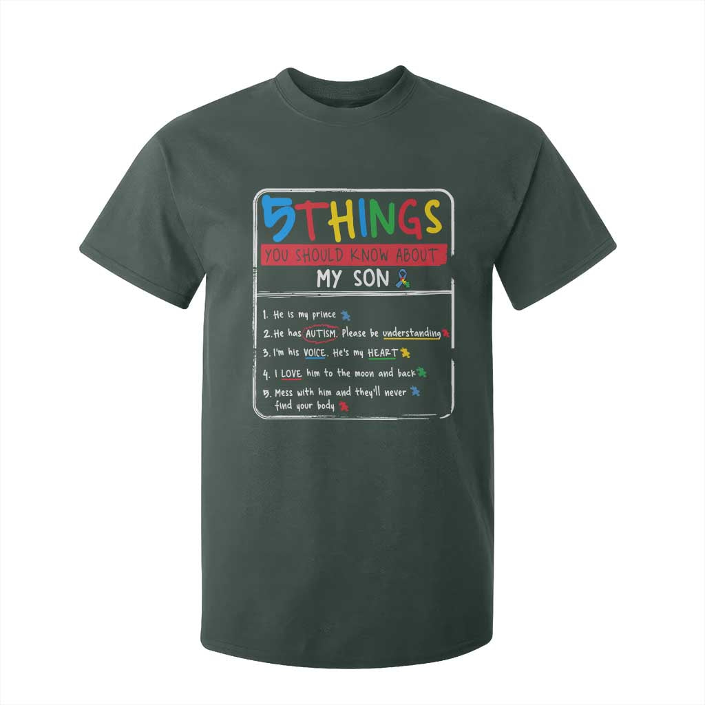Autistic Son Autism Support T Shirt For Kid Autistic Mom Dad Family