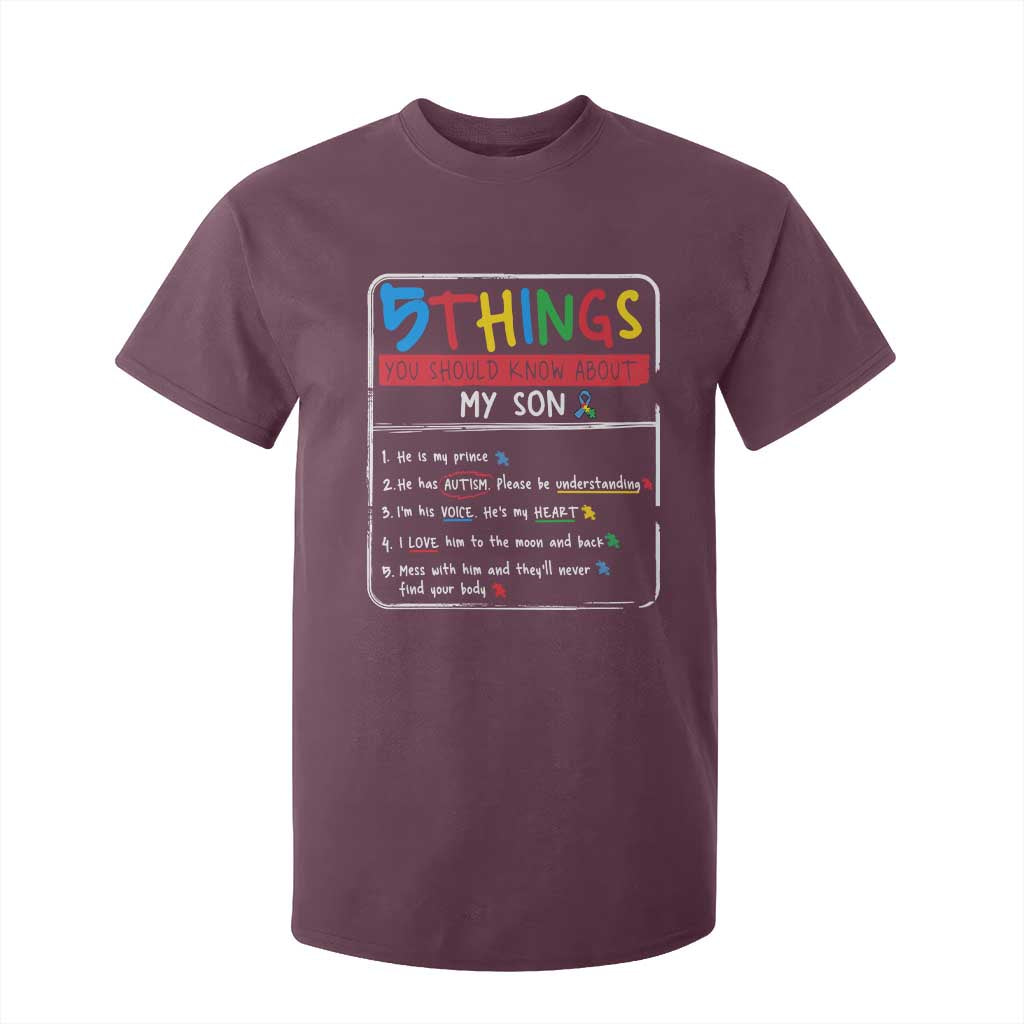 Autistic Son Autism Support T Shirt For Kid Autistic Mom Dad Family