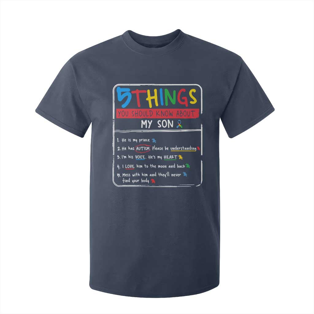Autistic Son Autism Support T Shirt For Kid Autistic Mom Dad Family