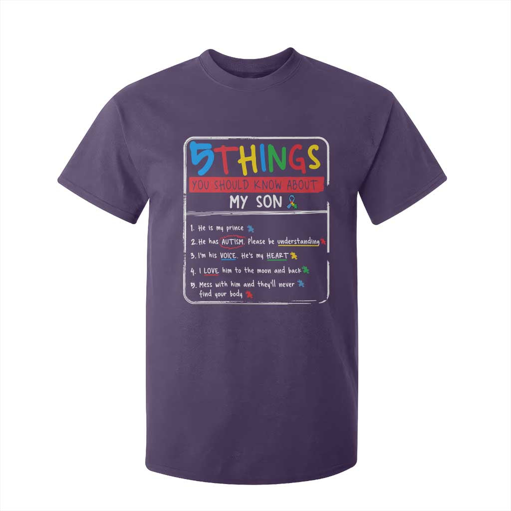 Autistic Son Autism Support T Shirt For Kid Autistic Mom Dad Family